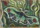 Deaths head moth by Billy Childish, 2004, Oil on canvas, sold Oct 2023