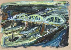 Rochester bridge by Billy Childish, 2003, Oil on canvas, offered Oct 2023