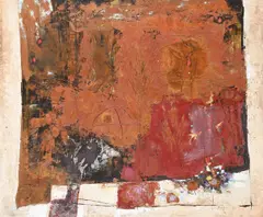 Summer tapestry by Robert Juniper, 1961, Mixed media on board, sold Oct 2023