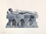 Sketch for a knight's tomb, 'don quixote' by Edward Burra, Watercolour and pencil, offered Oct 2023