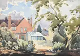 The garden at the heart in hand, bourne end by Walter James Steggles, Watercolour, offered Oct 2023