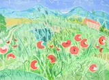 Poppies near les casses by Nicholas Hely Hutchinson, Gouache, sold Oct 2023