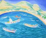 Sifnos fishing boats by Nicholas Hely Hutchinson, Gouache, offered Oct 2023