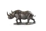 Black rhino by Kim Brooks, Bronze, sold Oct 2023