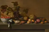 Still life with game birds and fruit by Floris van Schooten, Oil on panel, sold Oct 2023