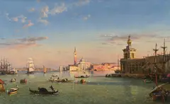 The elder (german 1807-1878), the palazzo piscani, venice by Friedrich Nerly, Oil on canvas, sold Oct 2023