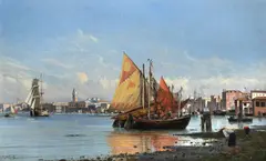 Low tide by Friedrich Nerly, Oil on canvas, sold Oct 2023