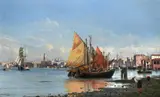 Low tide by Friedrich Nerly, Oil on canvas, sold Oct 2023