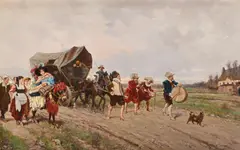 The parade by Fausto Giusto, Oil on canvas, offered Oct 2023
