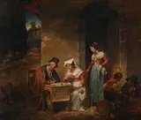 The scribe by Aleksander Lauréus, Oil on canvas, sold Oct 2023