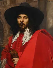 Cavalier by Ferdinand Roybet, Oil on panel, sold Oct 2023