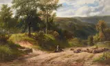 A scene between grindleford bridge and hathersage by George Turner Of Oldham, Oil on canvas, sold Oct 2023