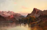 The berwyn hills, north wales by Alfred de Breanski Senior, Oil on canvas, sold Oct 2023