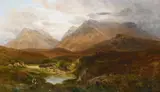 Highland landscape by George Shalders, Oil on canvas, sold Oct 2023