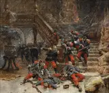 Le renfort by Wilfrid Constant Beauquesne, Oil on canvas, sold Oct 2023
