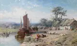 The hay barge by James John Hill, Oil on canvas, sold Oct 2023