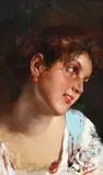 Portrait of a young girl by Vincenzo Irolli, Oil on canvas, offered Oct 2023