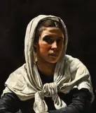 Portrait of a young breton woman by Frank Bramley, Oil on canvas, sold Oct 2023