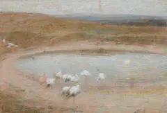 The sacred pool by Edward Stott, Pastel, sold Oct 2023