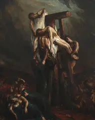Descent from the cross by Charles Ricketts, Oil on canvas, sold Oct 2023