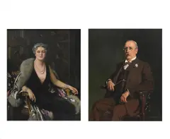 Portraits of mr and mrs lionel a by Richard Jack, Oil on canvas, a pair Each signed and dated '1927', sold Oct 2023