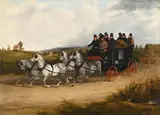 The london to brighton coach by William Joseph Shayer, Oil on canvas, sold Oct 2023