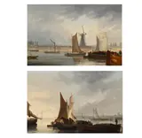 The hay barge by Frank Algernon Stewart, Oil on canvas, a pair The first signed, indistinctly inscribed, and dated '1833', offered Oct 2023