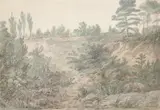 A sandpit, hampstead heath by John Webber, Pencil, pen, ink and watercolour on laid paper marked with a fleur de lys, sold Oct 2023