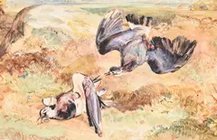 The wounded plover by John Frederick Lewis, Pencil, watercolour and bodycolour, sold Oct 2023