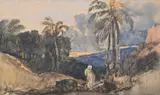 Twilight, egypt by William James Müller, Pencil and watercolour heightened with bodycolour and gum arabic, sold Oct 2023