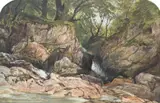 A stream in a sunlit glade by William James Müller, Pencil and watercolour heightened with bodycolour and scratching out, sold Oct 2023
