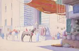 At the bazaar by Edward Kilbourne Foote, Watercolour, sold Oct 2023