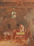 The old barn, brympton by Captain Y N Smith, Watercolour, offered Oct 2023