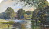 Thames ditton by William Henry Millais, Watercolour, sold Oct 2023