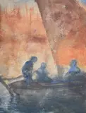 Figures sailing by Gaston La Touche, Pastel, offered Oct 2023