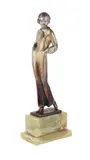 An art deco silvered bronze model of a lady by Josef Lorenzl, BRONZE, offered Oct 2023