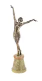 An art deco silvered bronze model of a lady by Josef Lorenzl, BRONZE, offered Oct 2023