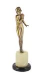An art deco silvered bronze model of a girl by Josef Lorenzl, BRONZE, sold Oct 2023