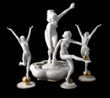 Germany, a white ceramic and gilt model of a girl in art deco taste by L. Hutschenreuther, sculpture, offered Oct 2023