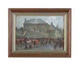 Horse fair by Charles Cundall, 1937, Oil on board, sold Oct 2023