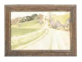 Upper farm, fosbury by Howard Crump, Oil on board, sold Oct 2023