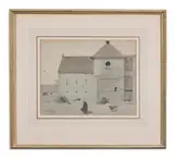 Dovecote by Maxwell Armfield, Ink and watercolour, sold Oct 2023