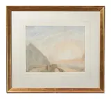 Sunrise over the landscape by George Clausen, Pencil and watercolour, sold Oct 2023