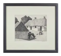A polish homestead (dry 32) by Robert Bevan, Lithograph, sold Oct 2023
