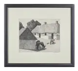A polish homestead (dry 32) by Robert Bevan, Lithograph, sold Oct 2023