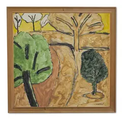 The garden at la gonette; the orchard at la gonette by William Crozier, oil, sold Oct 2023