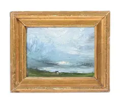 Calf moving in close ... by Melita Denaro, Oil on board, sold Oct 2023