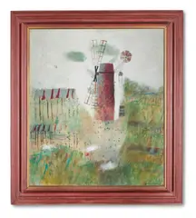 Billingford mill by Mary Newcomb, Oil on canvas, sold Oct 2023