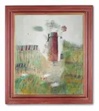 Billingford mill by Mary Newcomb, Oil on canvas, sold Oct 2023