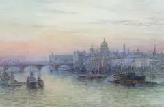 St Paul's from The Thames by Walter Duncan, watercolour, sold Mar 2024